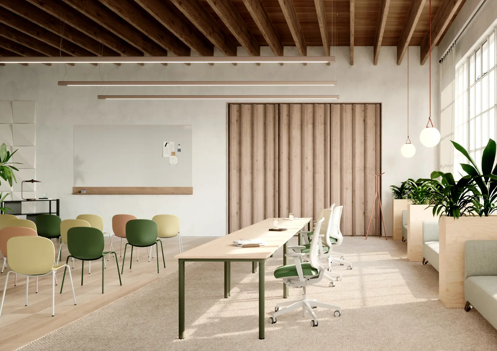 Siège ergonomique Profim, design moderne, soutien lombaire ajustable et assise confortable, idéal pour les espaces de travail professionnels